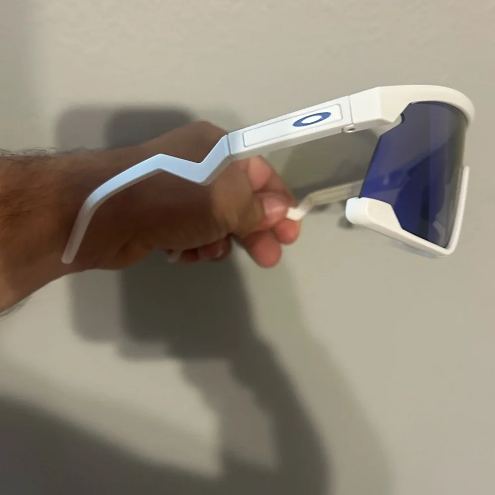 White and Blue Sports Sunglasses